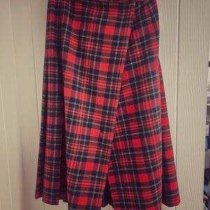 Vintage Pendleton Red and Black Plaid A-Line Skirt